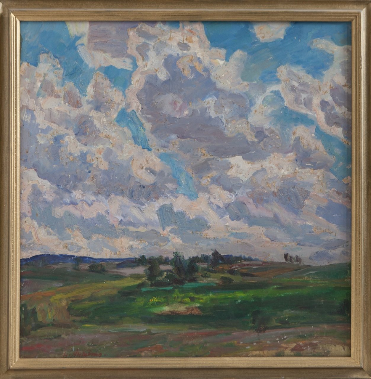 Рождение облаков. 1990г. Фанера, масло. 76х75