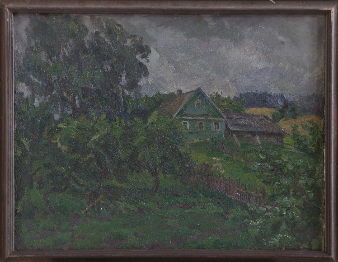 Деревня Гайки (близ Михайловского). 1984г. Холст, масло. 61х80