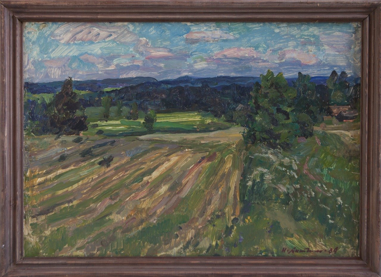 Конец лета. 1984г. Фанера, масло. 51х72