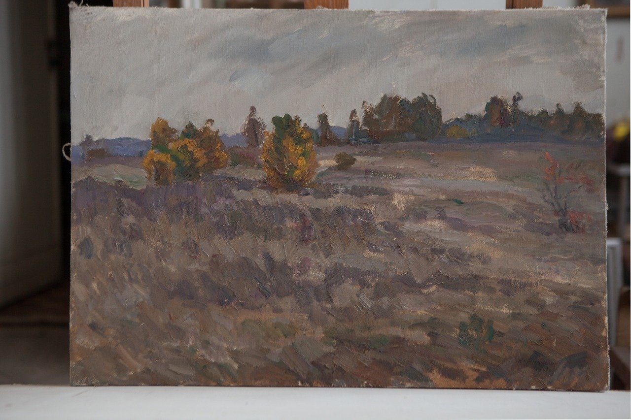 Дождливая осень (Михайловское). 1999г. Холст, масло. 50х70