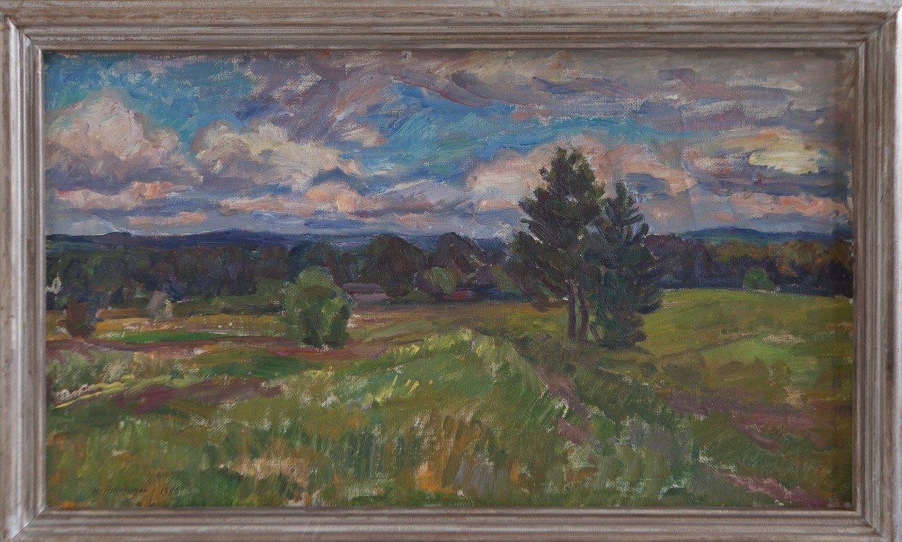 Михайловские дали. 1986г. Холст, масло. 40х70