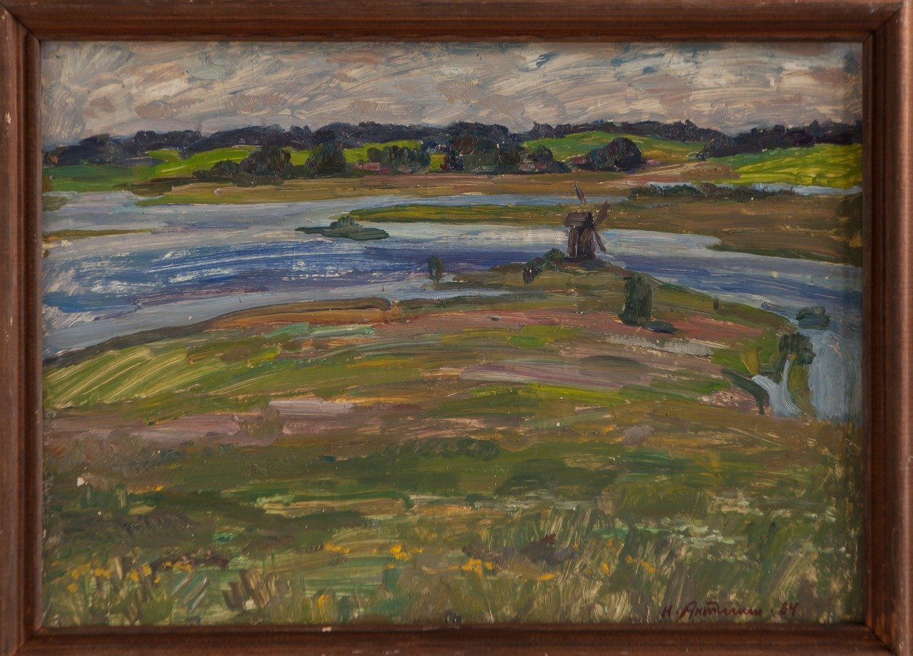 Разлив Сороти после дождя (Михайловское). 1984г. Холст, масло. 50х70,5