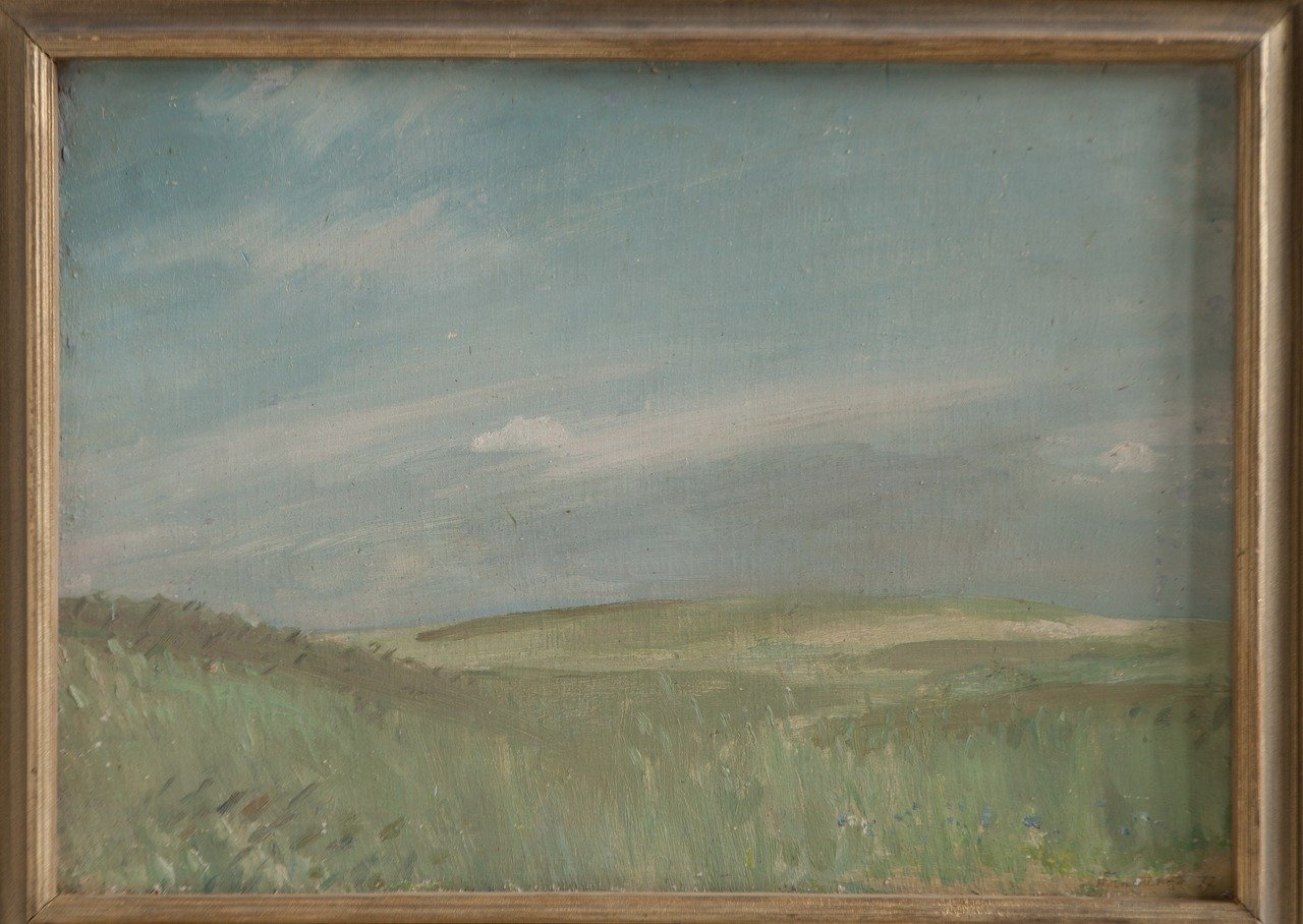 Рожь колосится. 1972г. Фанера, масло. 49,5х69,8
