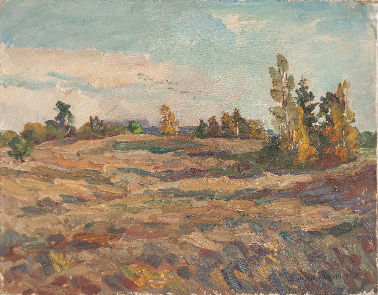 Михайловское.Вечер. 1999г. Холст, масло. 42х53,5