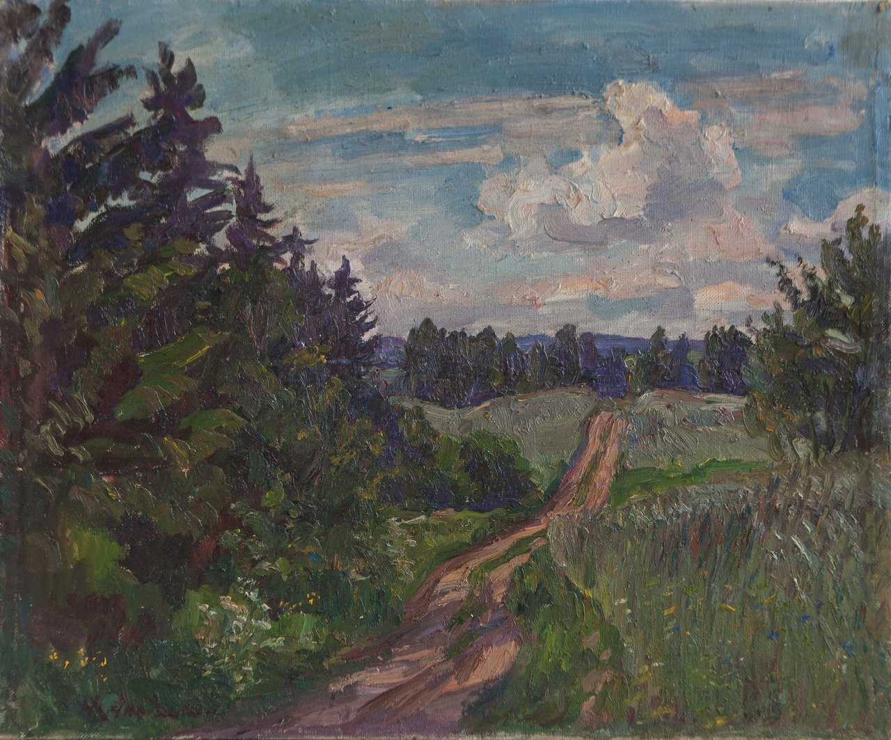 Лето (дорога из леса). 1984г. Холст, масло. 60х73