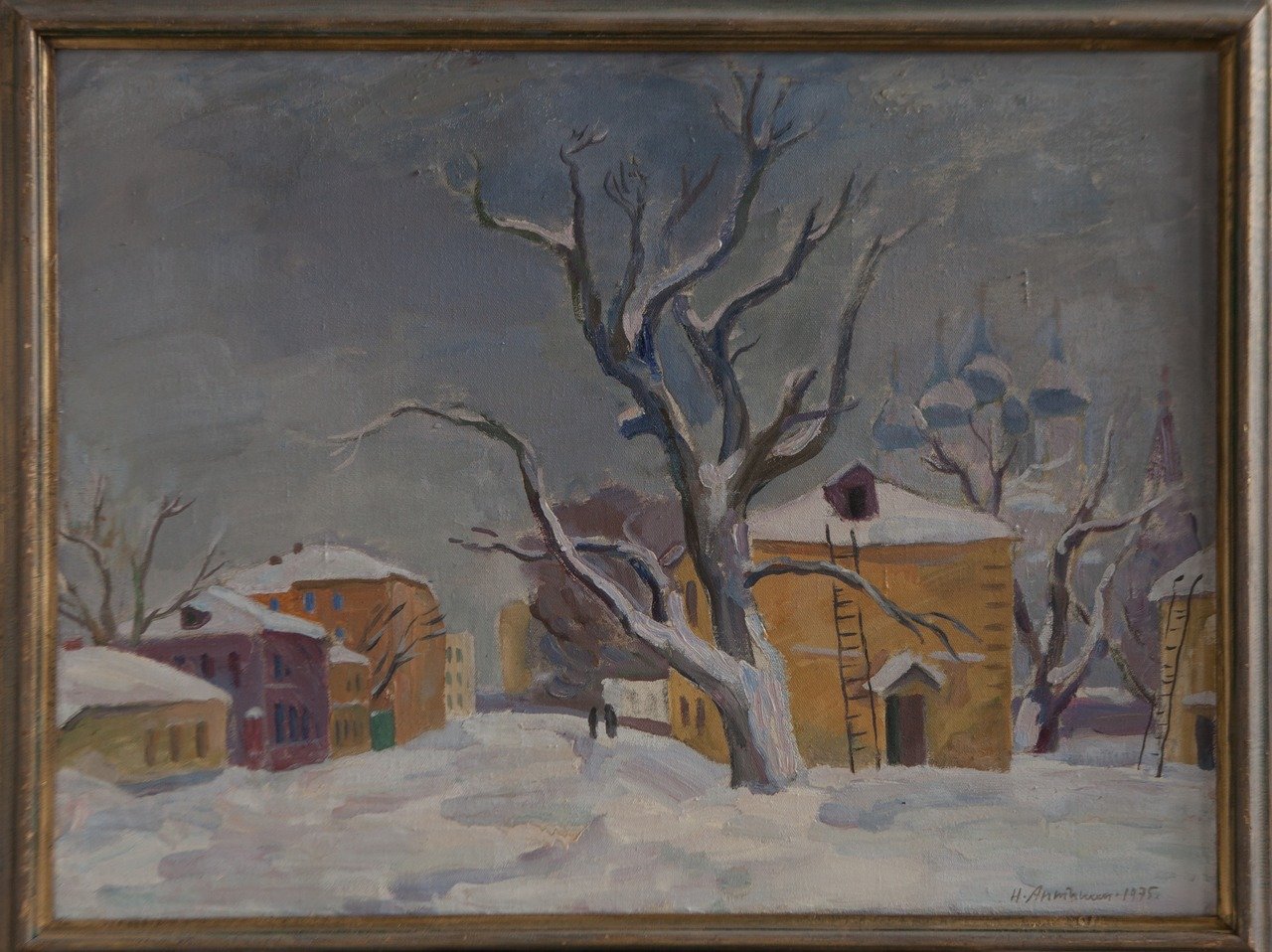 Первый снег (Замоскворечье.Ул. Ордынка). 1975г. Холст, масло. 75х100
