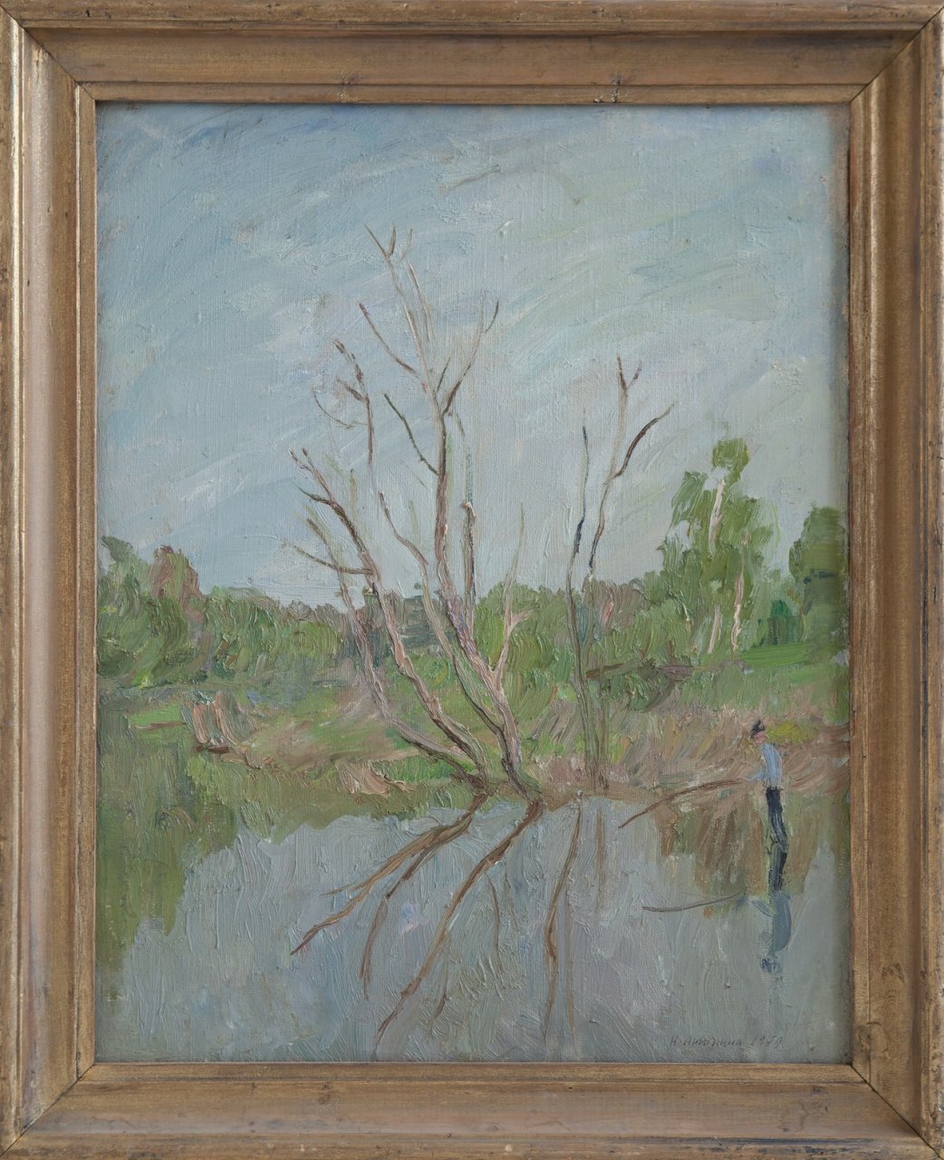 Весна.Рыбак. 1979г. Холст, масло. 56,8х44,5