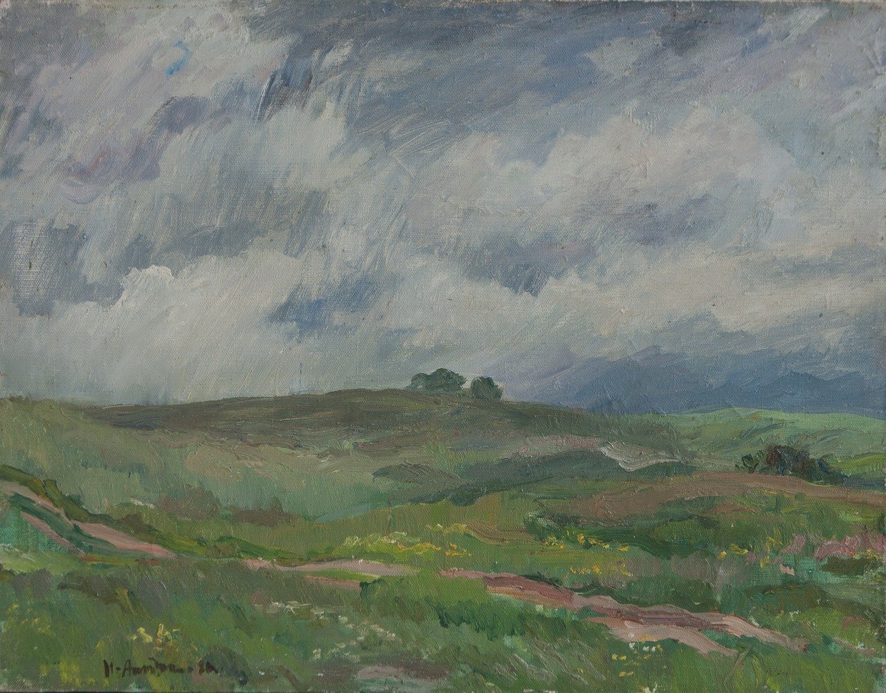 Летний дождь. 1986г. Холст, масло. 50х65