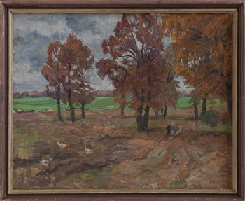 Осень, лесной городок. 1961. Холст, масло. 63х79