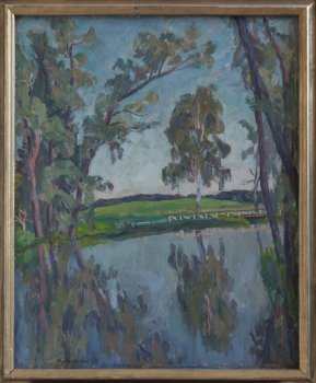 Утро. Нижний пруд (Михайловское А.С. Пушкина). 1996г. Холст, масло. 80х65