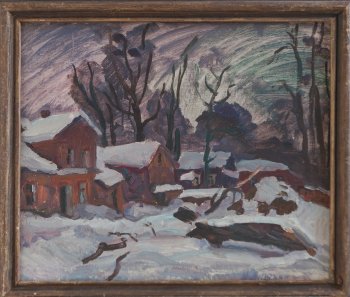 Зима. К вечеру (Переславль-Залесский). 1993г. Холст, масло. 50х60