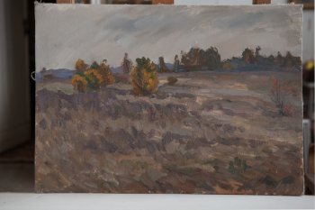 Дождливая осень (Михайловское). 1999г. Холст, масло. 50х70