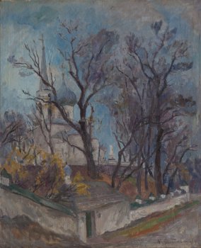 Святогорский монастырь. 1984г. Холст, масло. 80х65