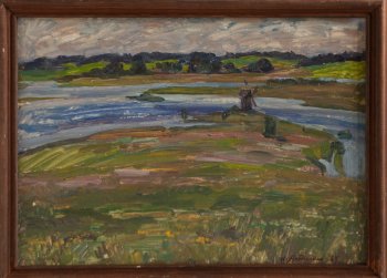 Разлив Сороти после дождя (Михайловское). 1984г. Холст, масло. 50х70,5
