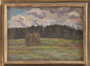Облачный день. Фанера, масло. 38,5х55