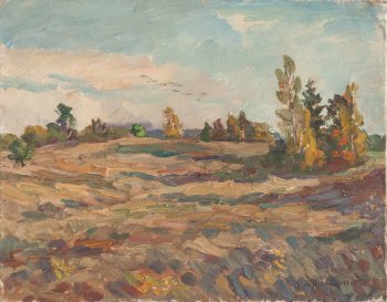 Михайловское.Вечер. 1999г. Холст, масло. 42х53,5