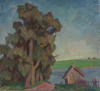 Утро на Волге. 1977г. Холст, масло. 65х70