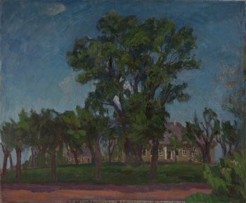 Северный Парнас.Михайловское. Дом А.С. Пушкина. 1984г. Холст, масло. 100х125