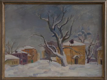 Первый снег (Замоскворечье.Ул. Ордынка). 1975г. Холст, масло. 75х100