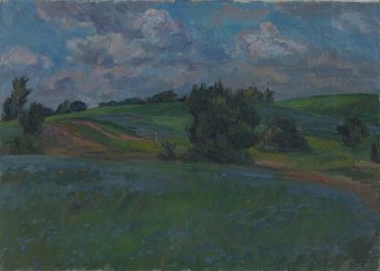Лён цветёт. 1986г. Холст, масло. 50х70