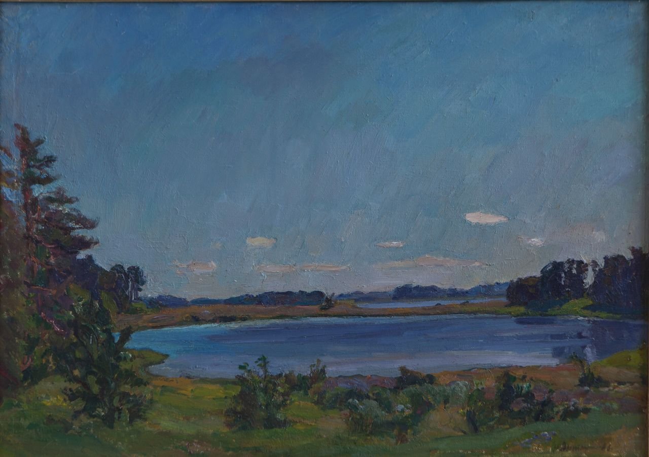 Озеро Малинец (Михайловское). 1986г. Холст, масло. 70х104