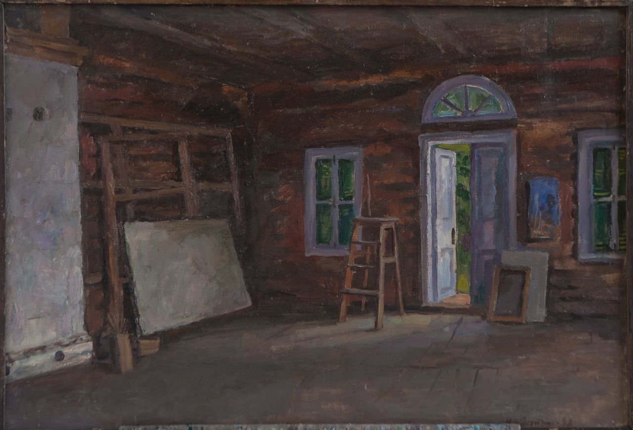 Бугры.Мастерская Кончаловского. 1992г. Холст, масло. 62х90