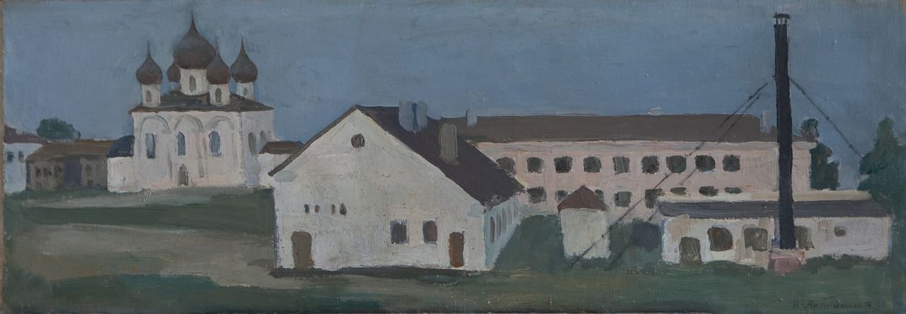 Белозёрск. 1973г. Холст, масло. 35х100