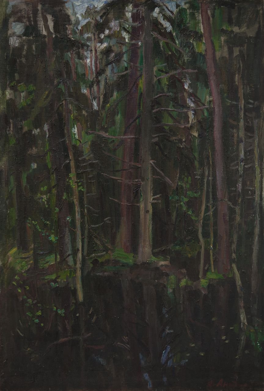 Лесное озеро. 1991г. Холст, масло. 102,5х70