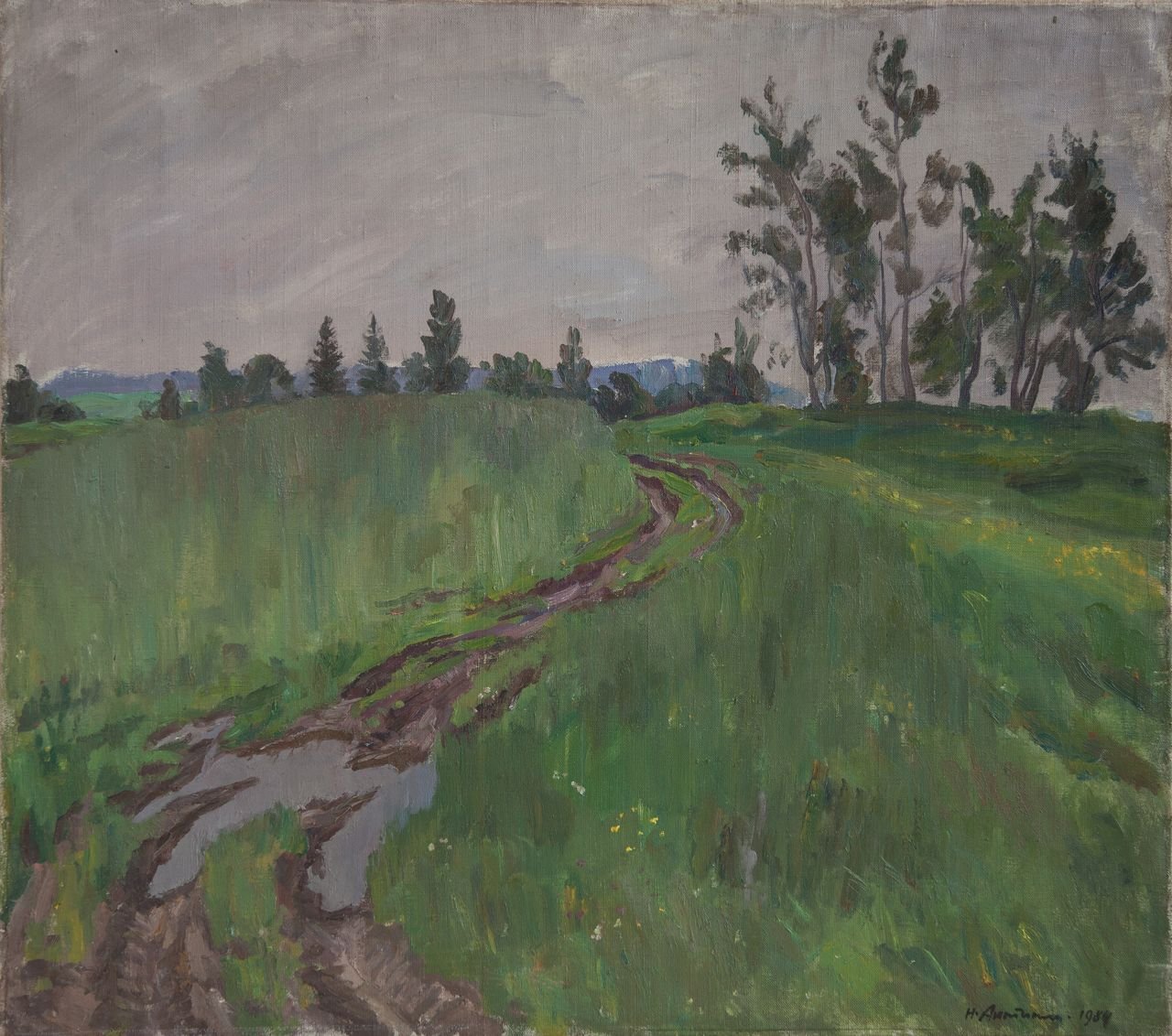 Зелёная рожь. 1984г. Холст, масло. 80х90