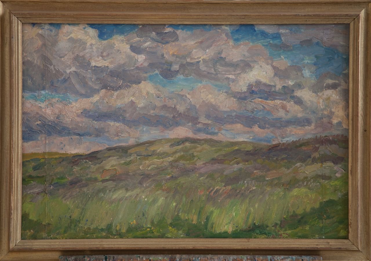 Рожь. 1992г. Фанера, масло. 49х73