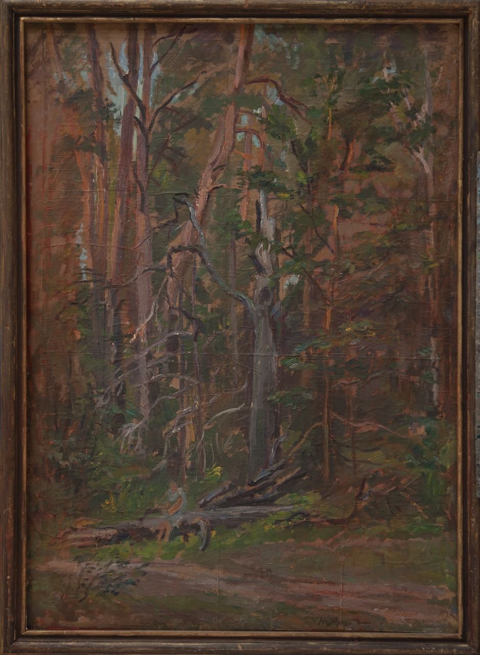 Вечер.Михайловская роща (Пушкиногорье). 1986г. Фанера, масло. 103,5х74,5