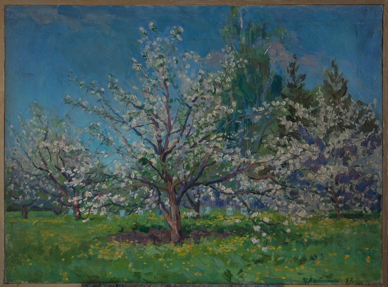 Сад в цвету. 1957г. Холст, масло. 79х107
