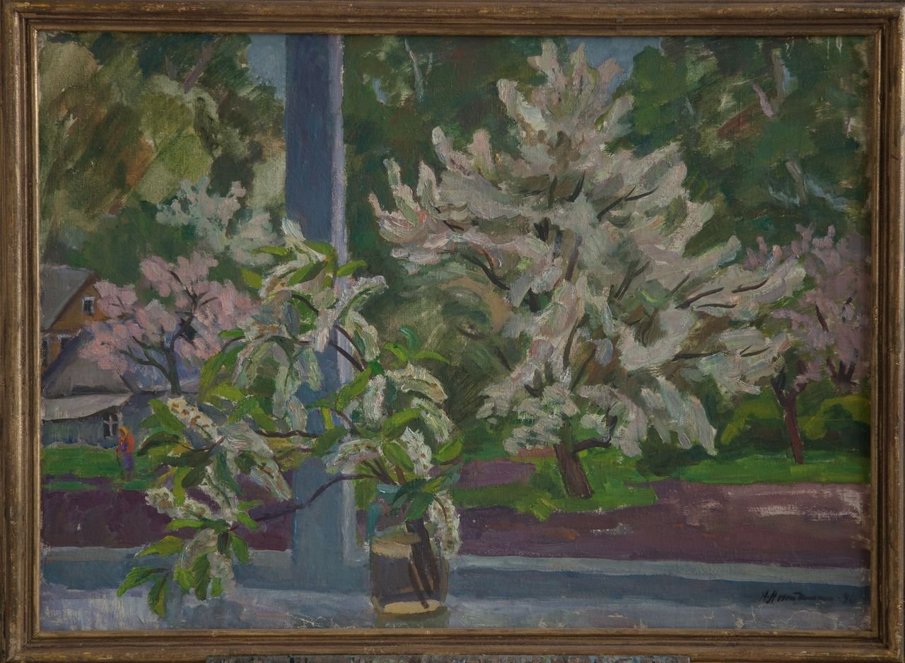 Груша в цвету. 1996г. Холст, масло. 72,5х100