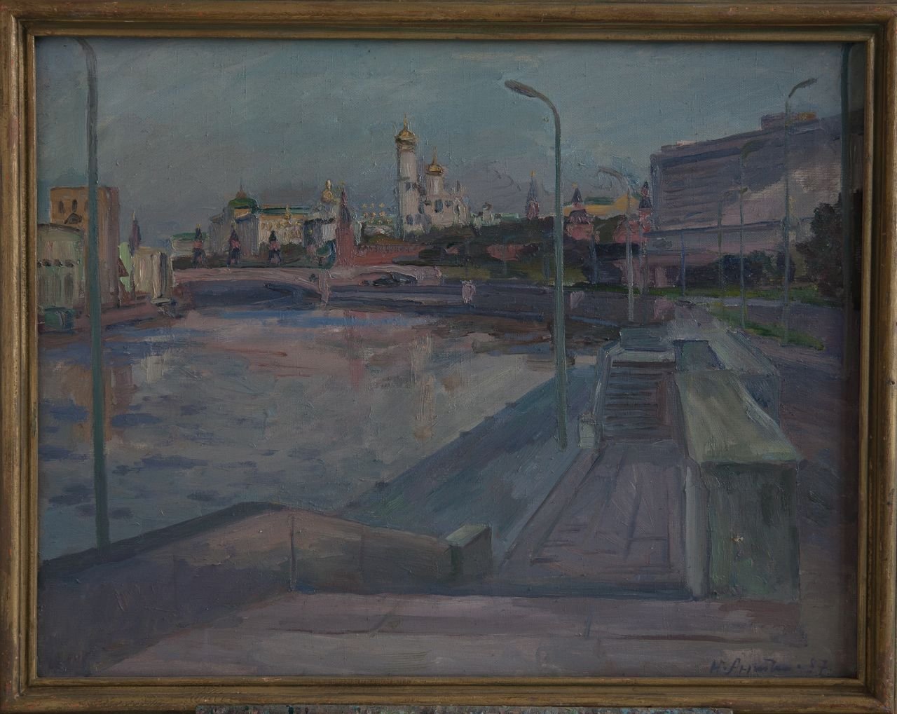Утро на Москве-реке. 1987г. Холст, масло. 70х90