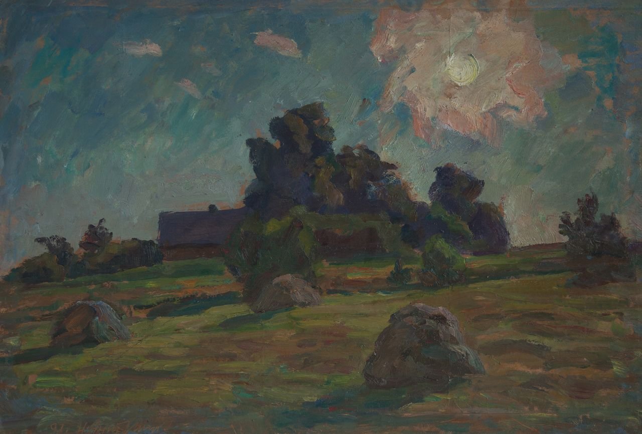Утро. 1983г. Фанера, масло. 65х80