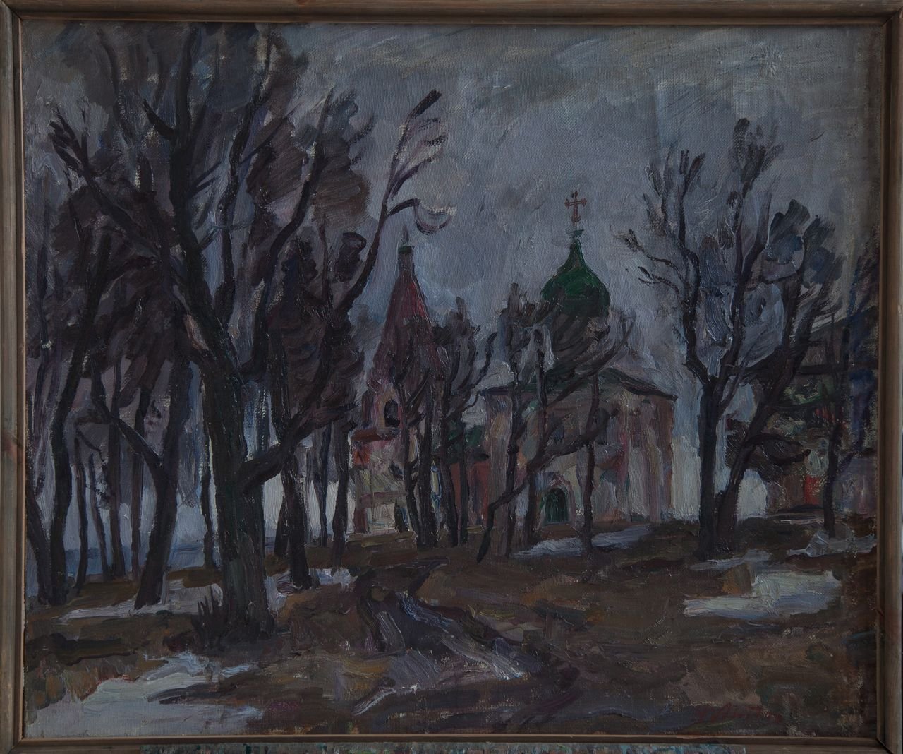 Март (Данилов монастырь.Переславль-Залесский). 1993г. Холст, масло. 69х82