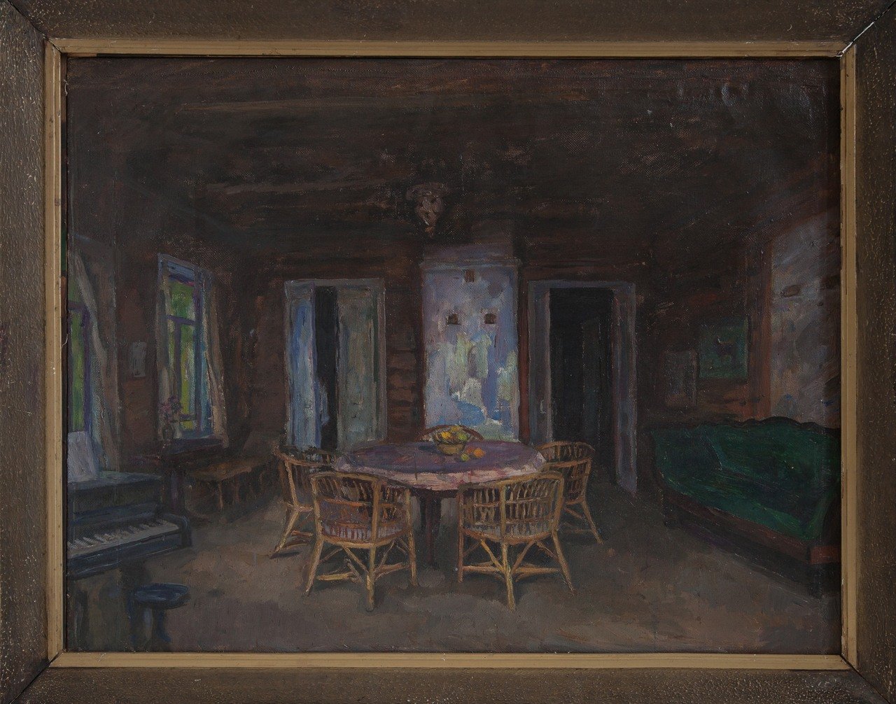 Бугры.В доме Кончаловского. 1994г. Холст, масло. 69х80