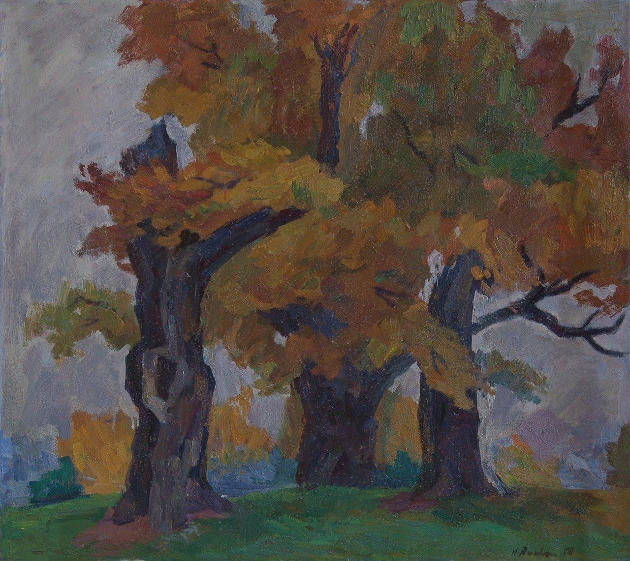 Коломенские дубы. 1958г. Холст, масло. 80х90