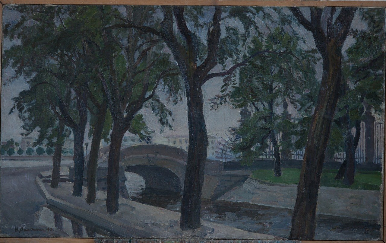 Летний сад. 1973г. Холст, масло. 65х107