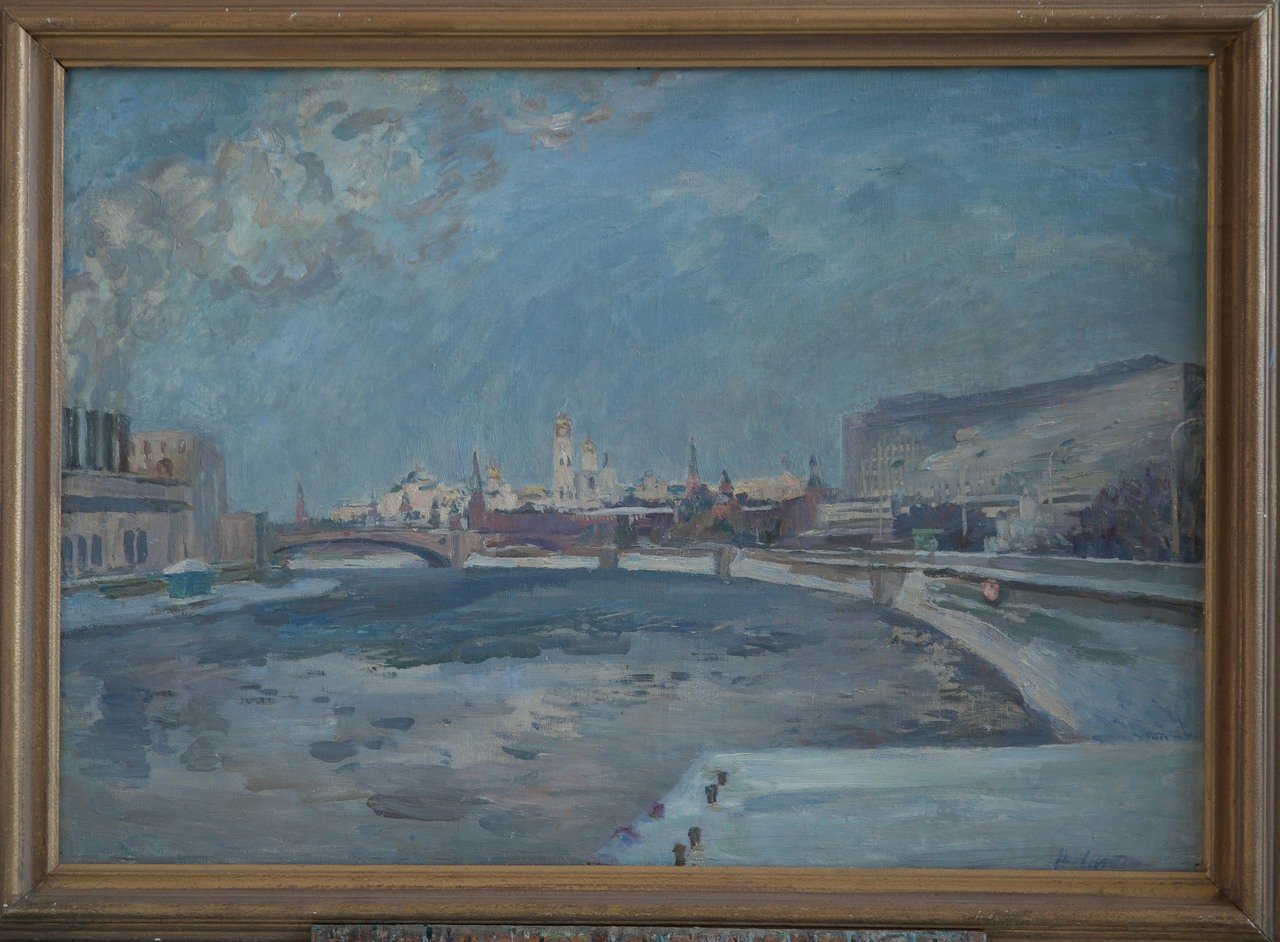 Зима.Кремль. (Зимнее утро. Кремль). 1968г. Холст, масло. 70х100