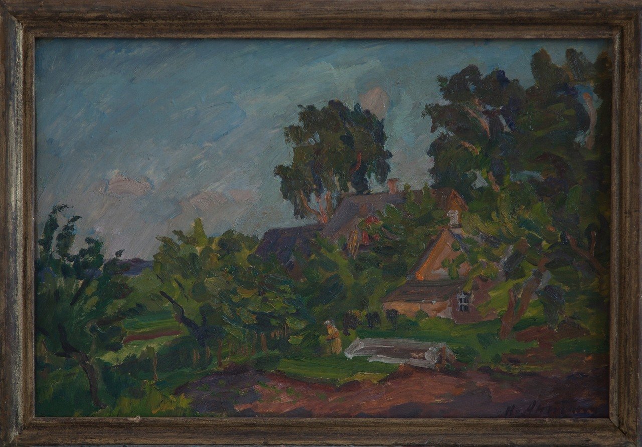 Вечер. Фанера, масло. 40,5х60