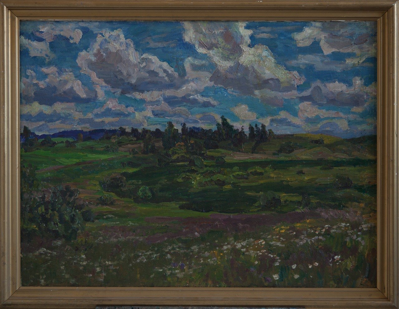 Облачный день. 1990г. Холст, масло. 75х100