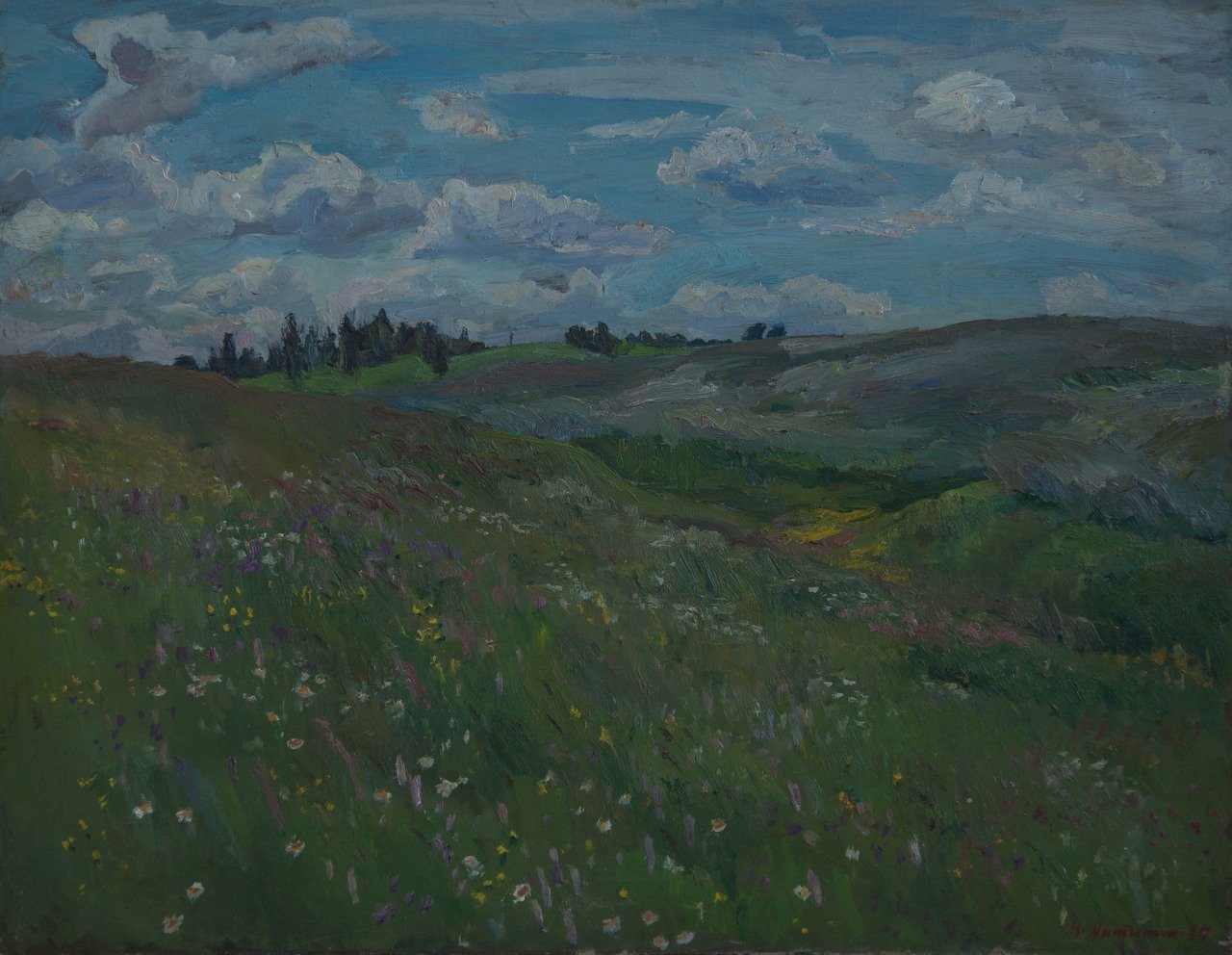 Облачный день. 1984г. Холст, масло. 70х90