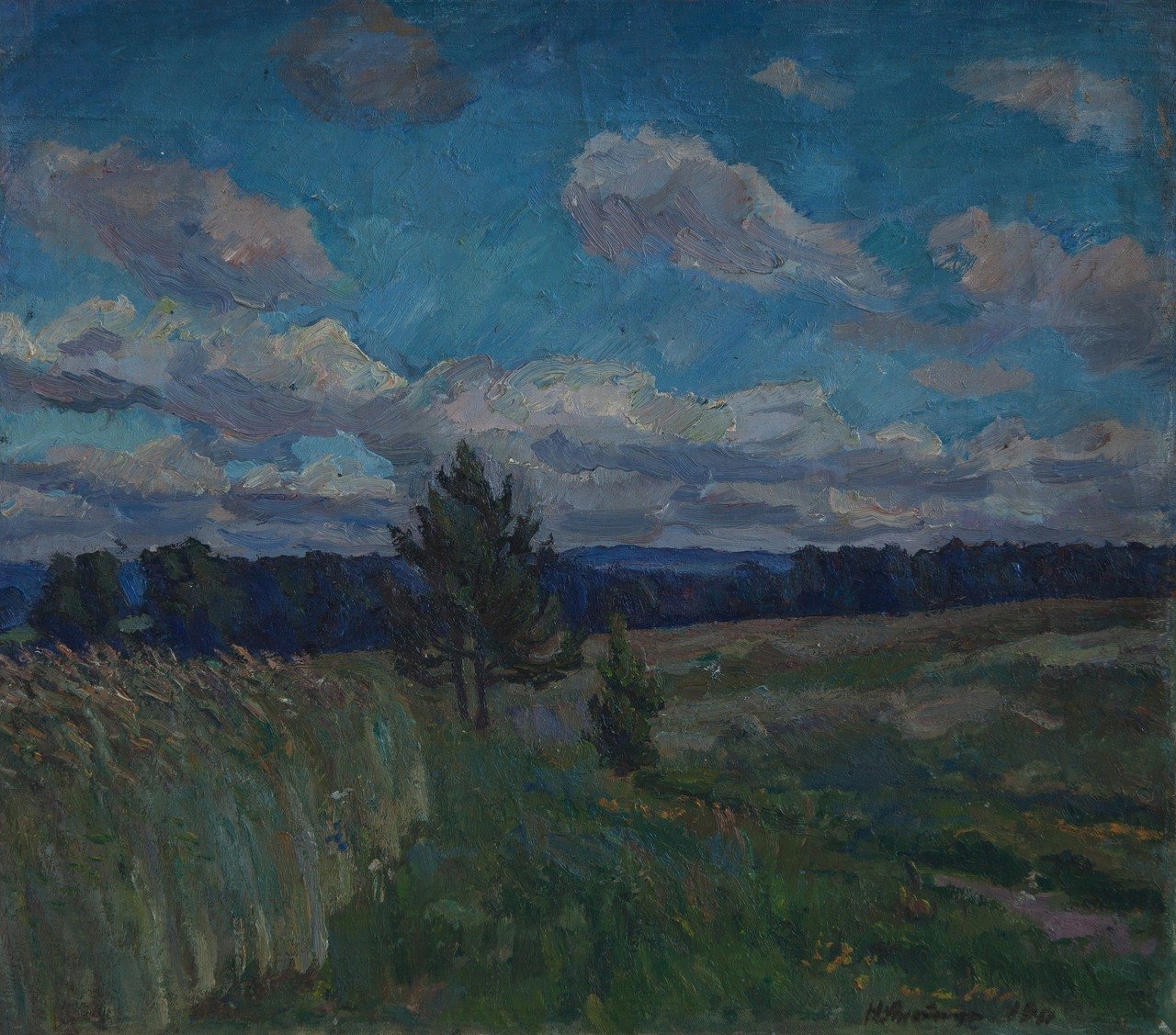 Пушкинское Михайловское. 1981г. Холст, масло. 70х80