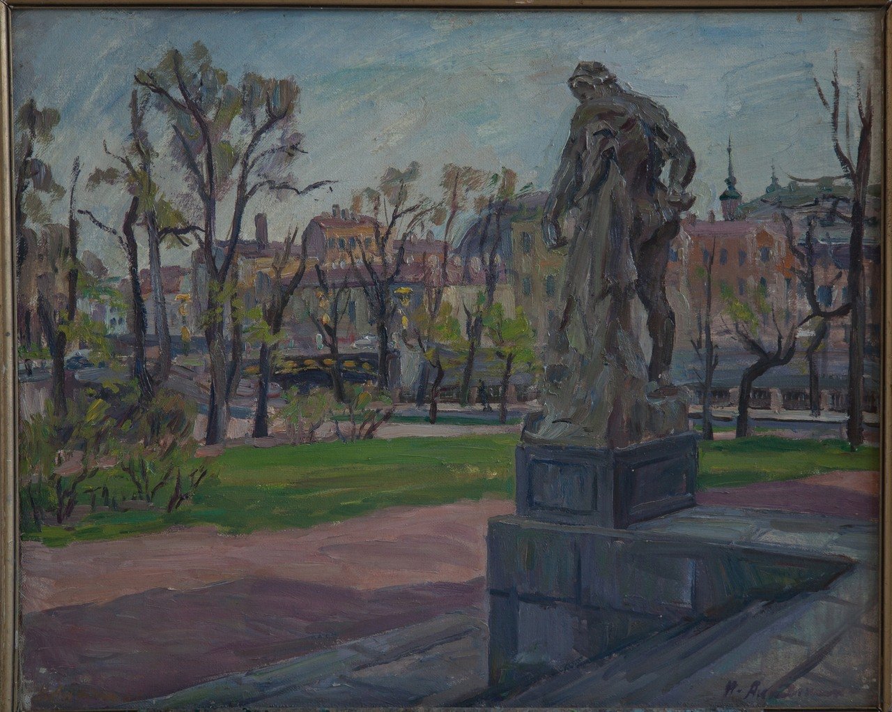 Весна.Набережная Фонтанки. 1987г. Холст, масло. 65х80