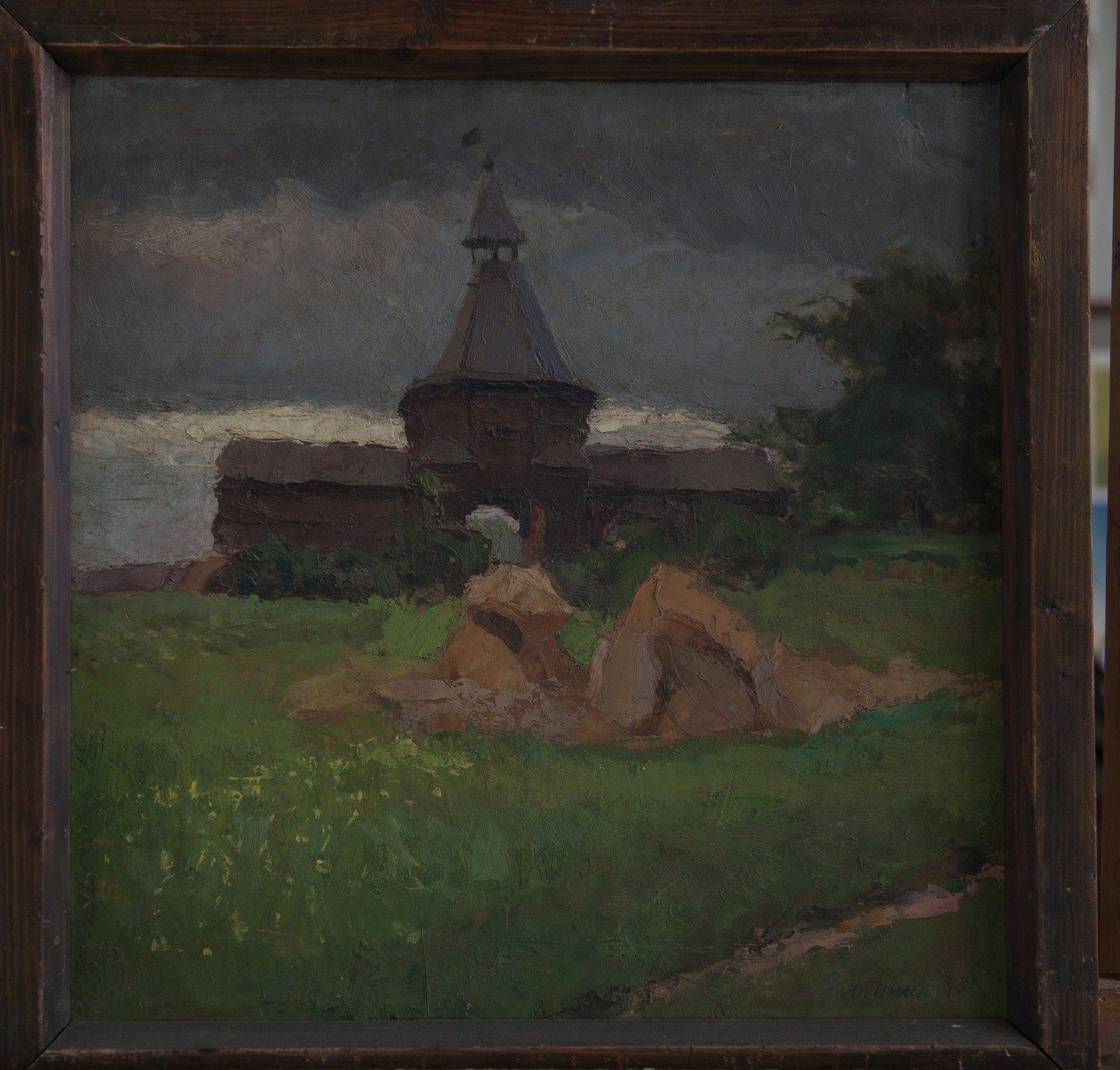 Коломенское. Сторожевая башня. 1948г. Фанера, масло. 39,5х39,5