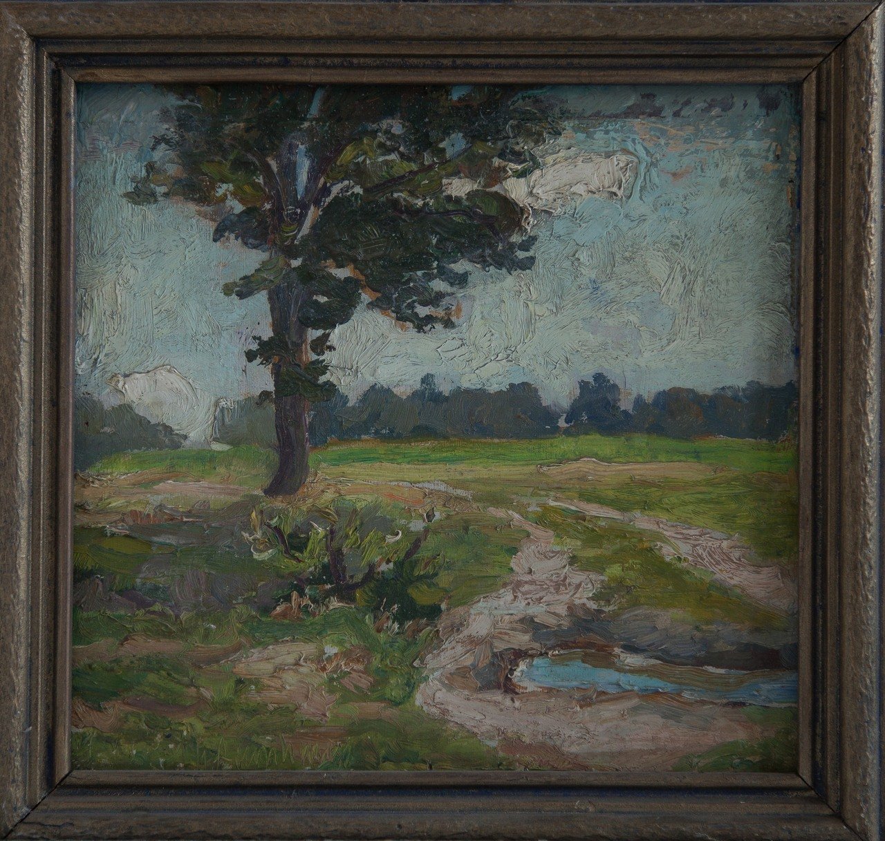 Утро после грозы. 1957г. Фанера, масло. 33,5х34,5