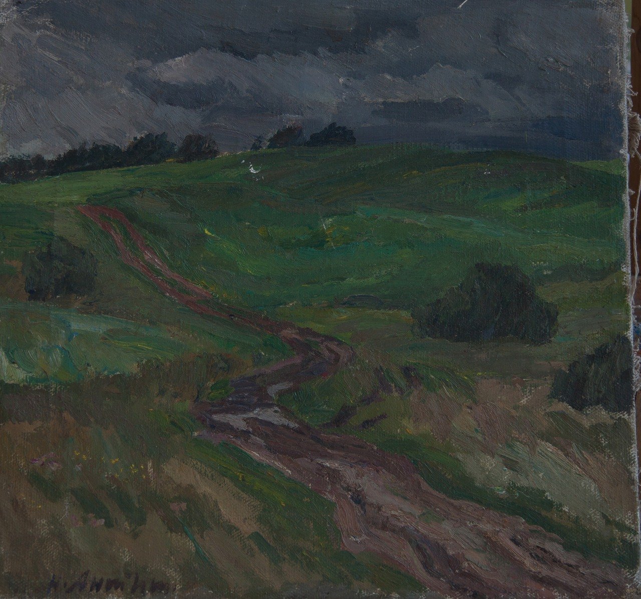 Дорога. 1986г. Холст, масло. 40х42