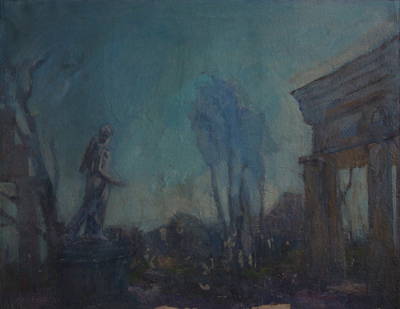 Колоннада Аполлона. 1987г. Холст, масло. 120х153