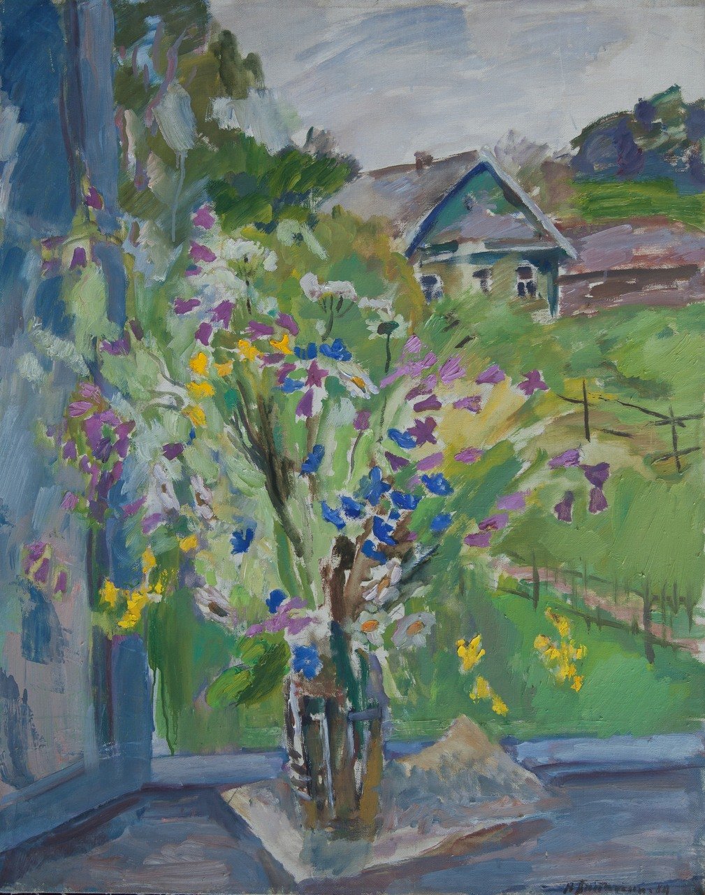 Полевые цветы. 1984г. Холст, масло. 100х80
